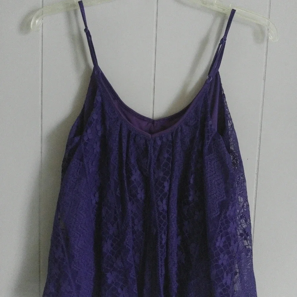SmaleXPRESS Purple Crop top double layer / Lace